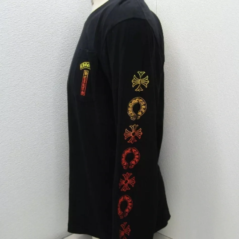 Chrome Hearts Men's Gradient Logo Long Sleeve T-Shirt Black - Picture 3 of 7